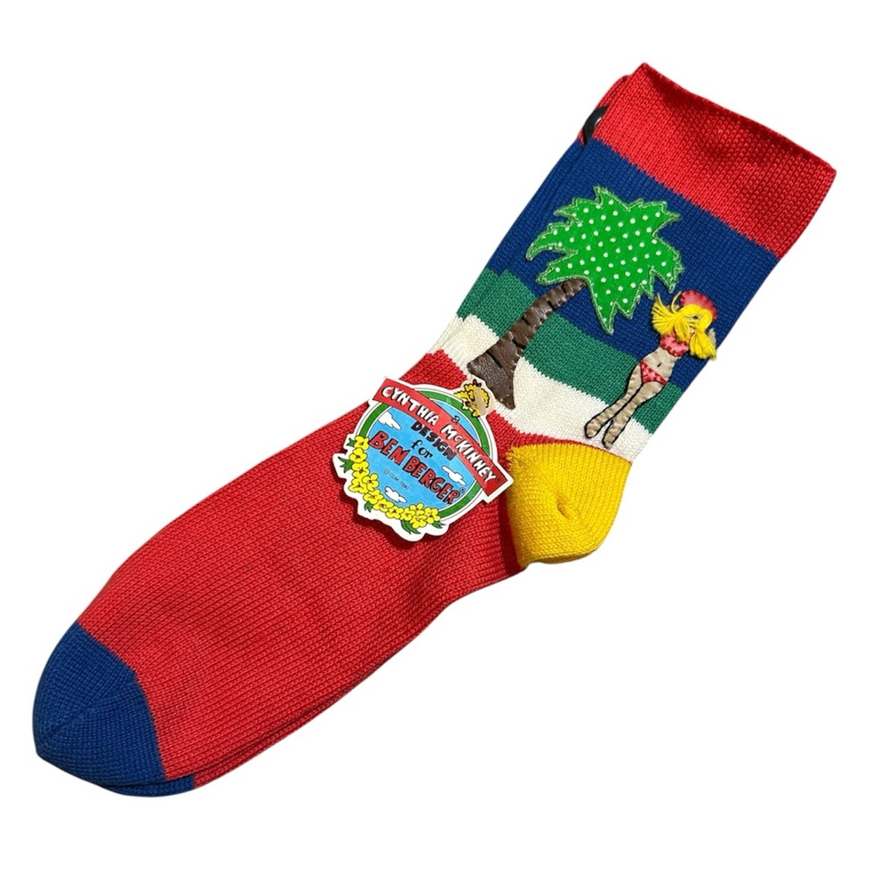 RARE! Cynthia McKinney 80s Socks - beach babe